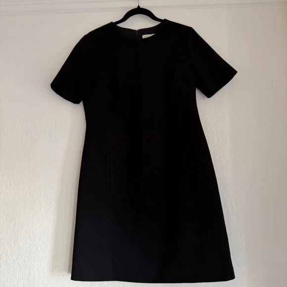 Eliza J Seamed Crepe Shift Dress in Black. Size 8 - Picture 2 of 8